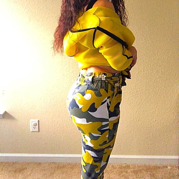 Military yellow and olive cargo pants size M/L - Picture 4 of 7